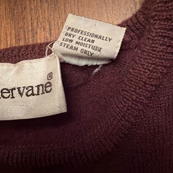 Vintage Weathervane Wool Sweater Small Brown 70s 80s Unisex Womens - Picture 3 of 7